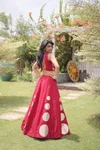 Lw 7173 Roman Silk Gota Pattern Work Navratri Lehenga Choli